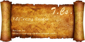 Tárczy Csaba névjegykártya